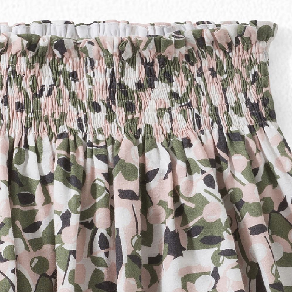 Girls Dark Khaki Printing Cotton Skirt