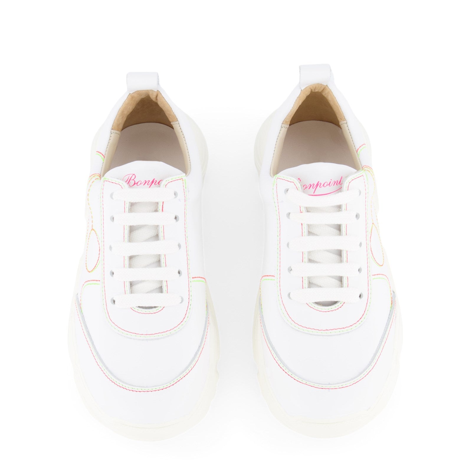 Girls White Logo Bovine Leather Shoes