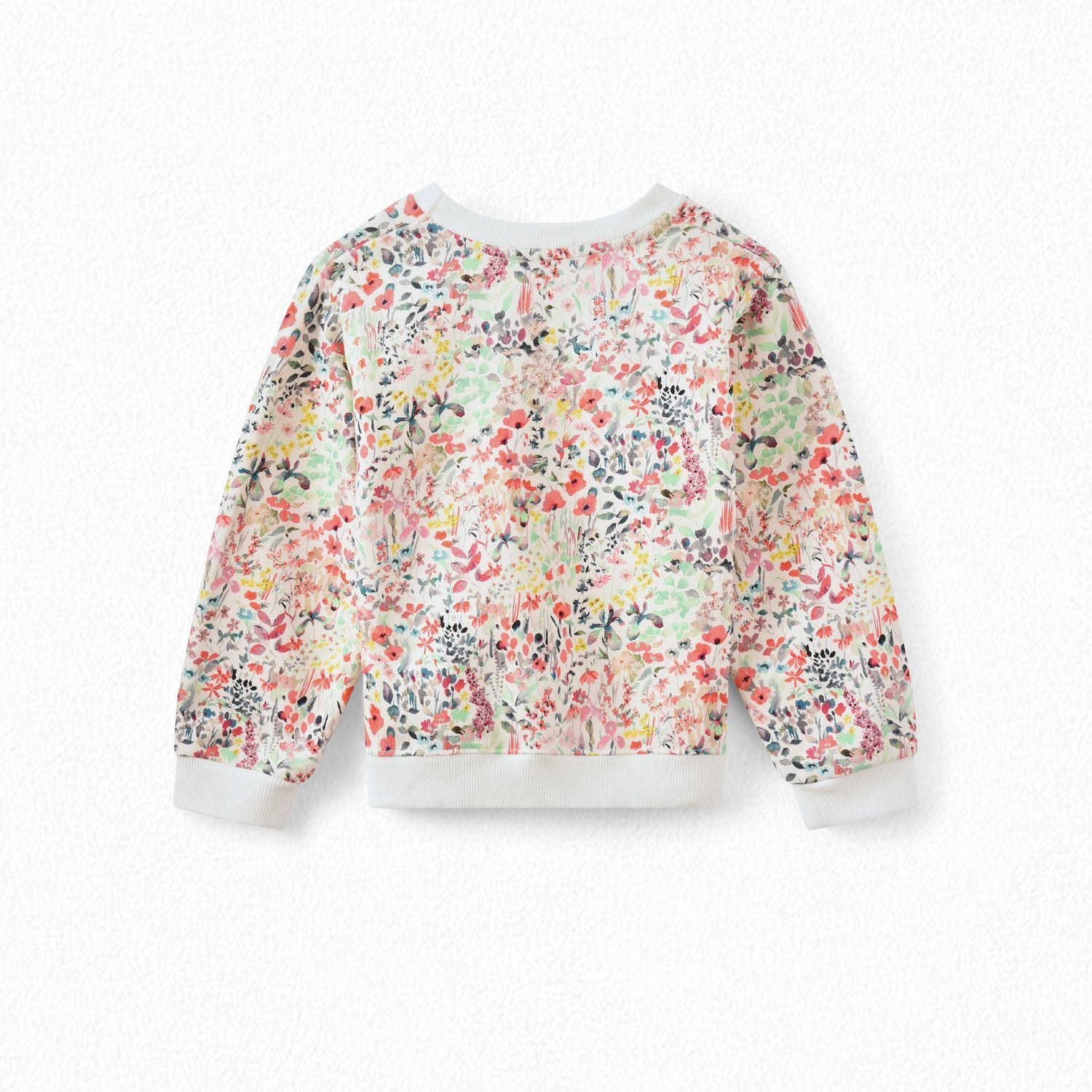 Girls Multicolor Floral Cotton Sweatshirt
