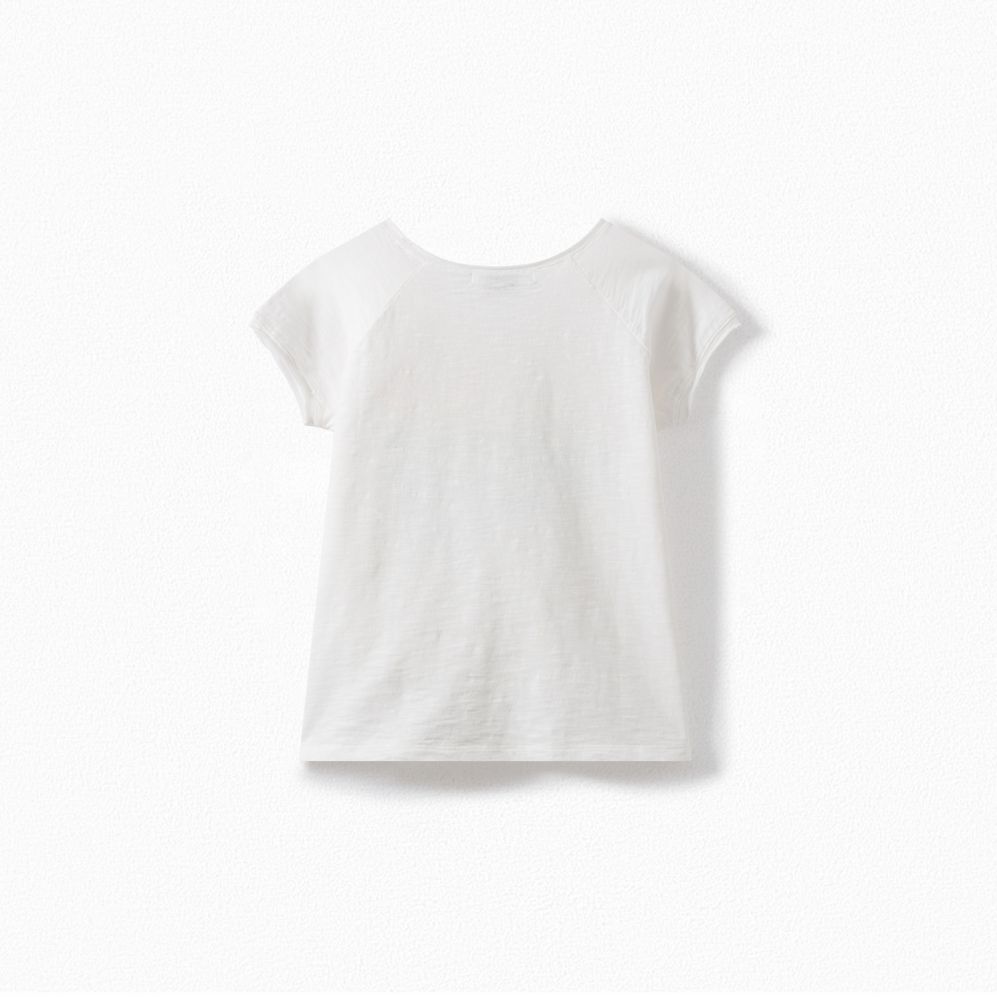 Girls White Logo Cotton T-Shirt