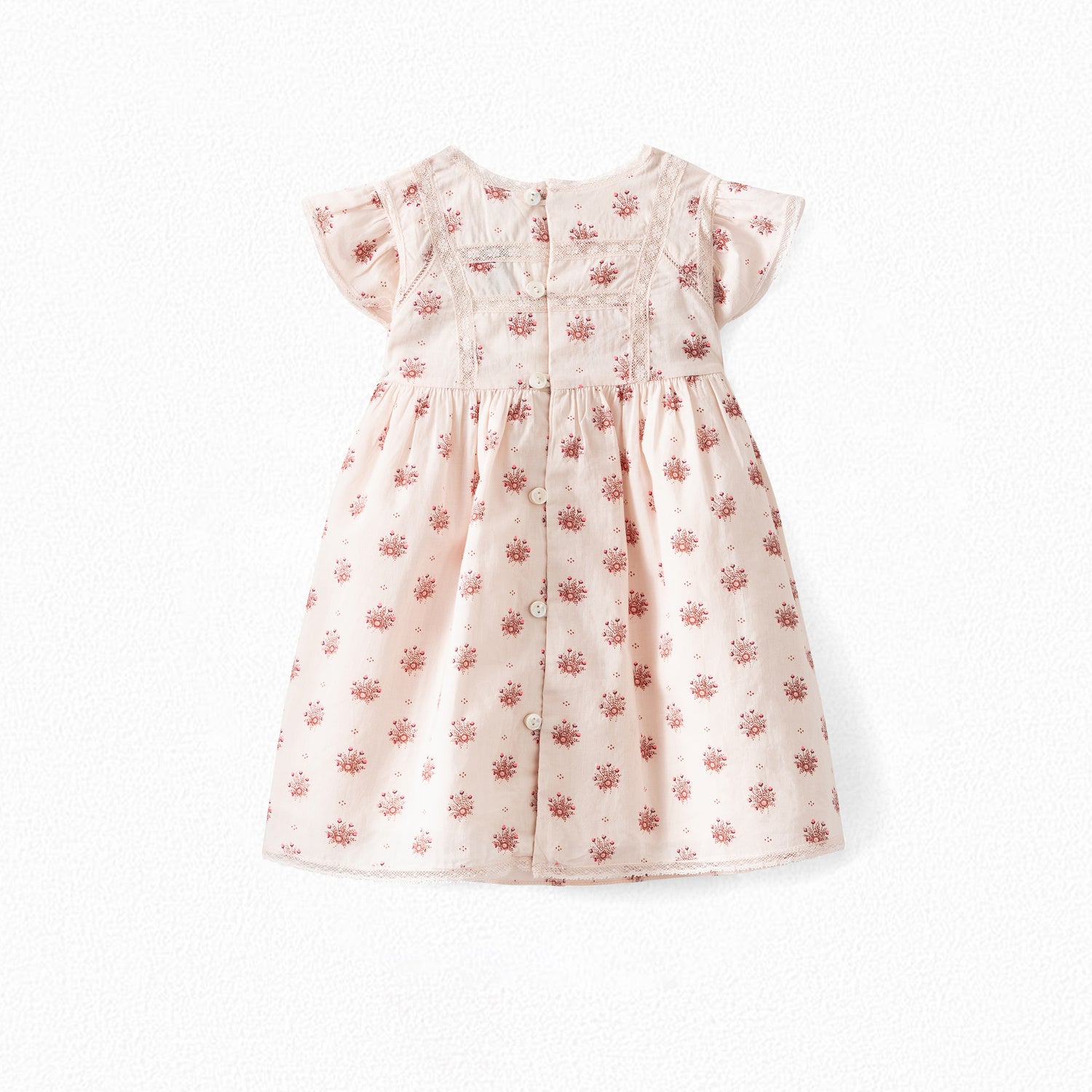 Baby Girls Light Pink Floral Cotton Dress