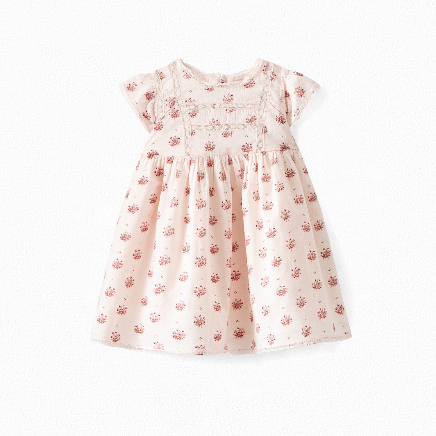 Baby Girls Light Pink Floral Cotton Dress