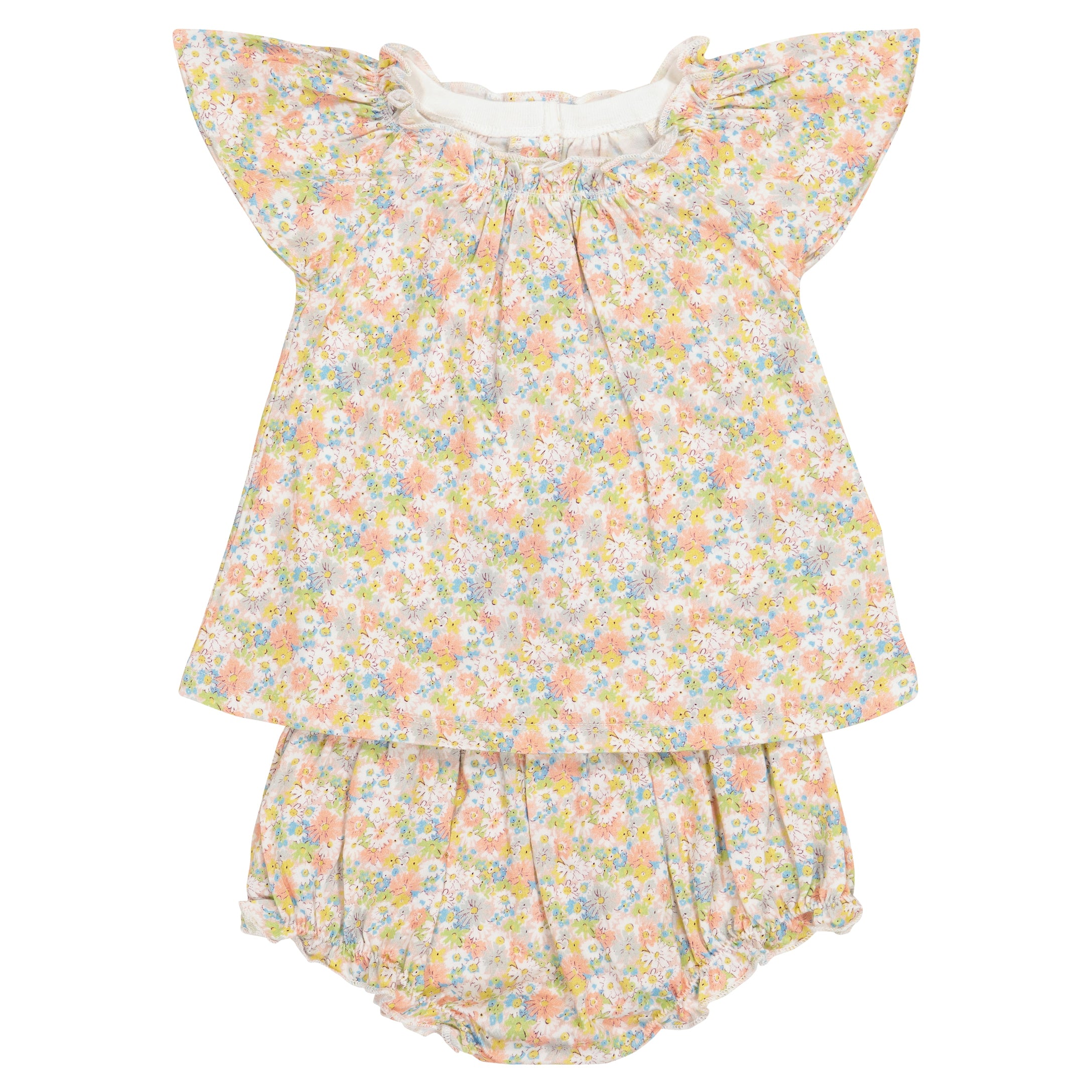 Baby Girls Pink Cotton Dress Set