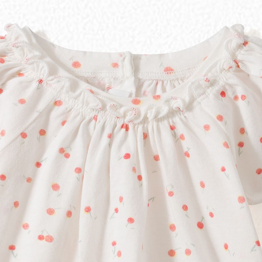 Baby Girls White Cherry Cotton Set