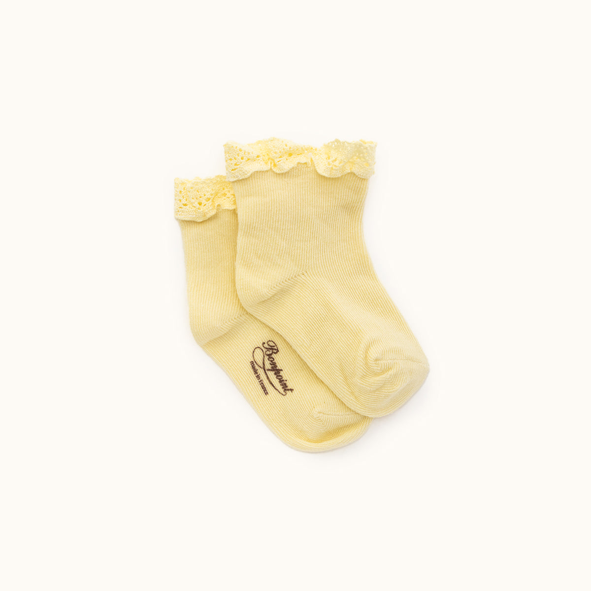 Chaussettes en coton jaune pour bébés filles