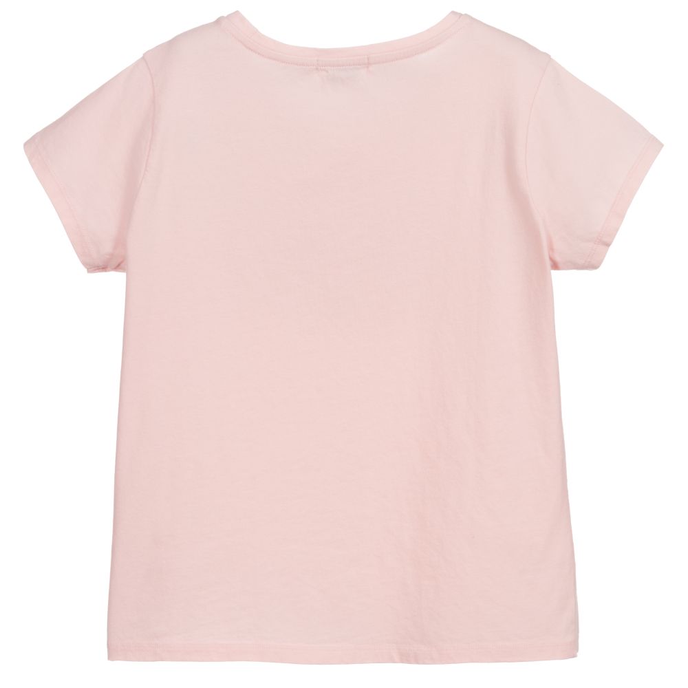 Girls Pink Logo Cotton T-Shirt