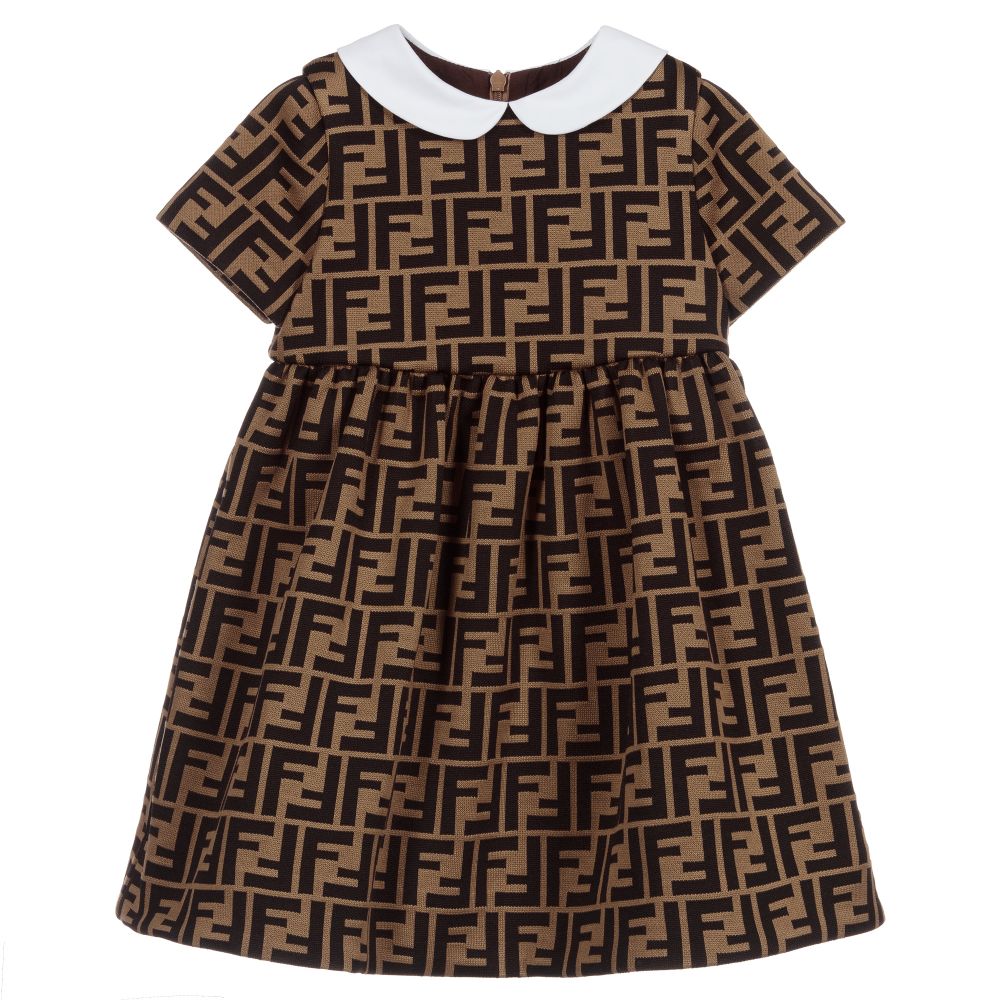 Baby Girls Brown FF Logo Dress