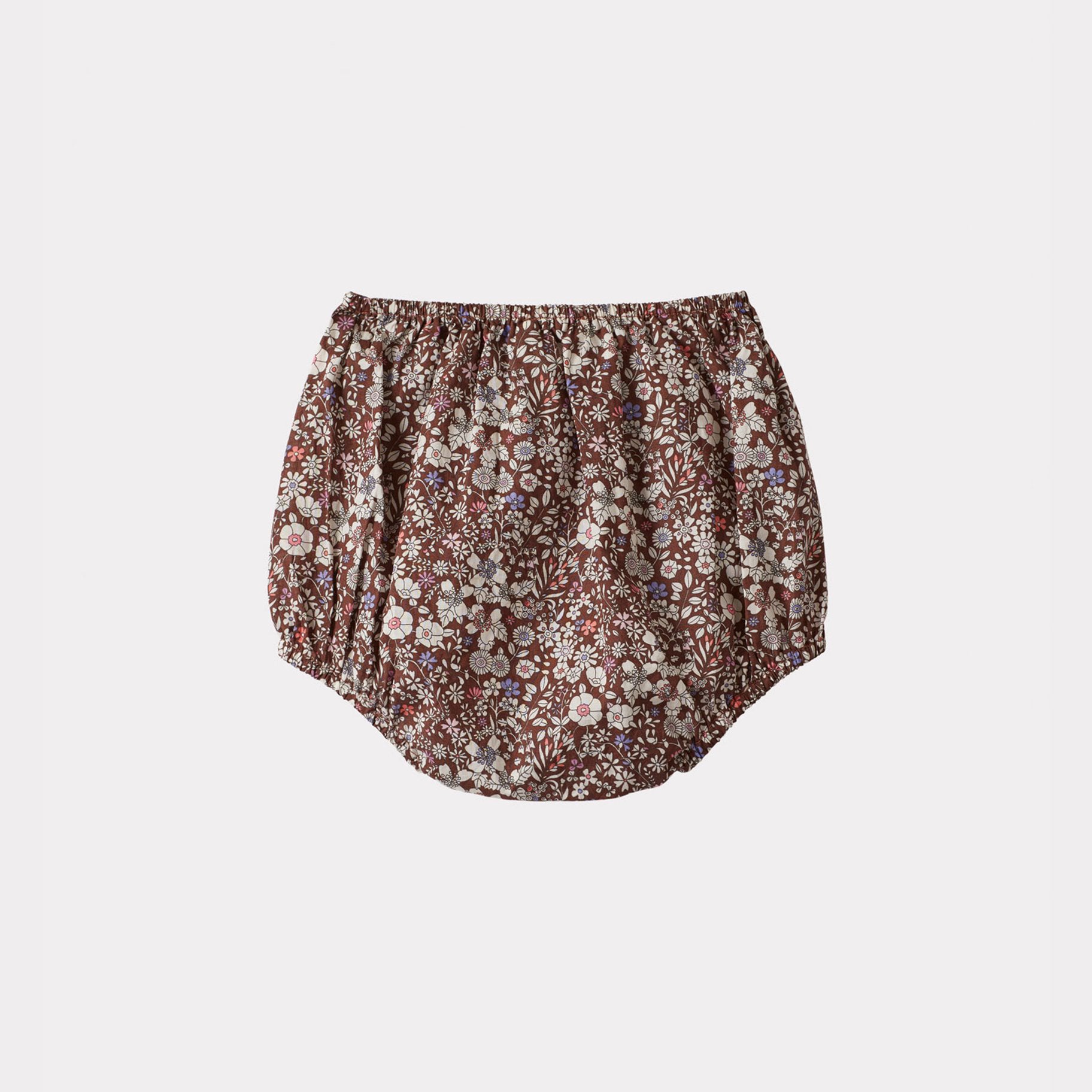 Baby Girls Brown Floral Cotton Bloomers