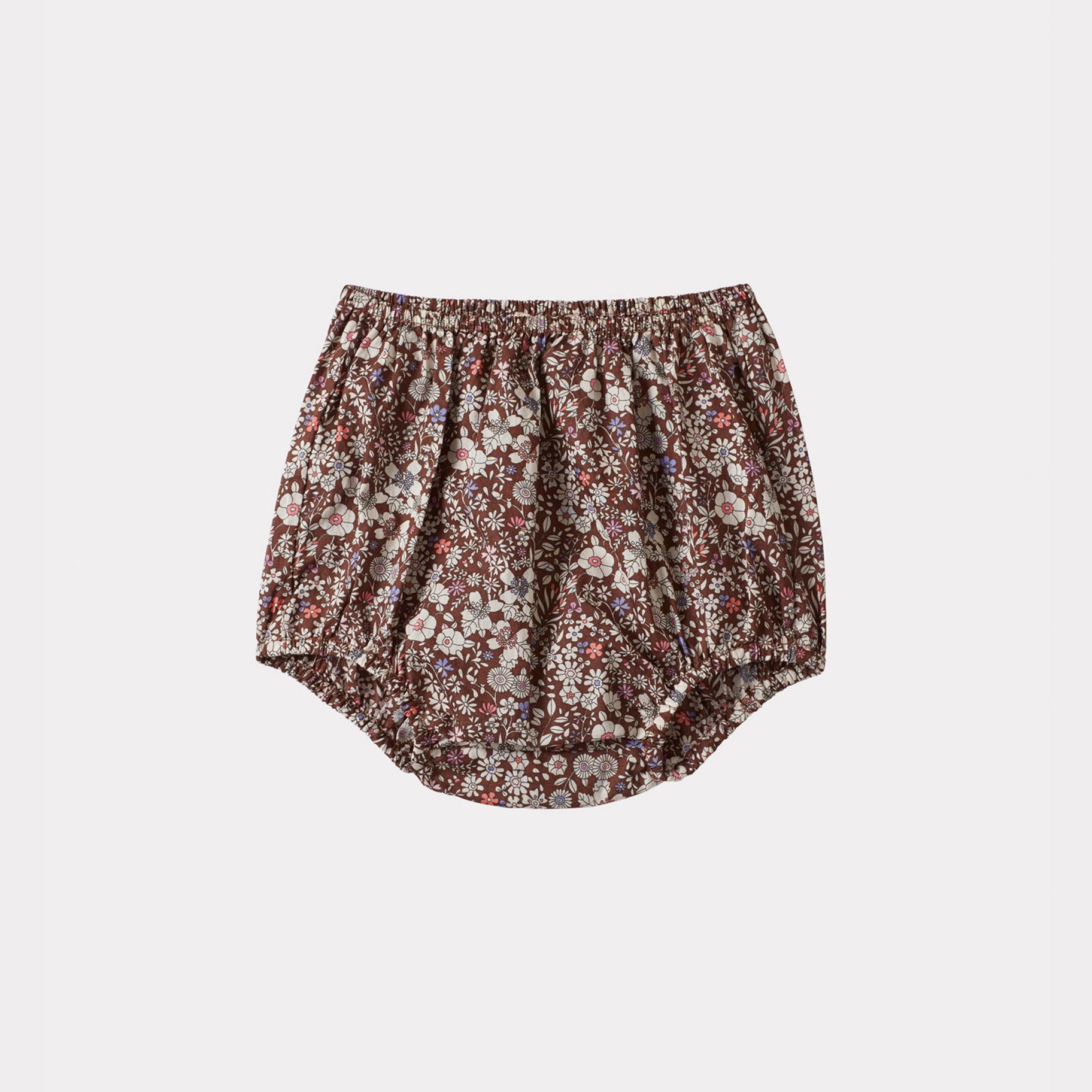Baby Girls Brown Floral Cotton Bloomers