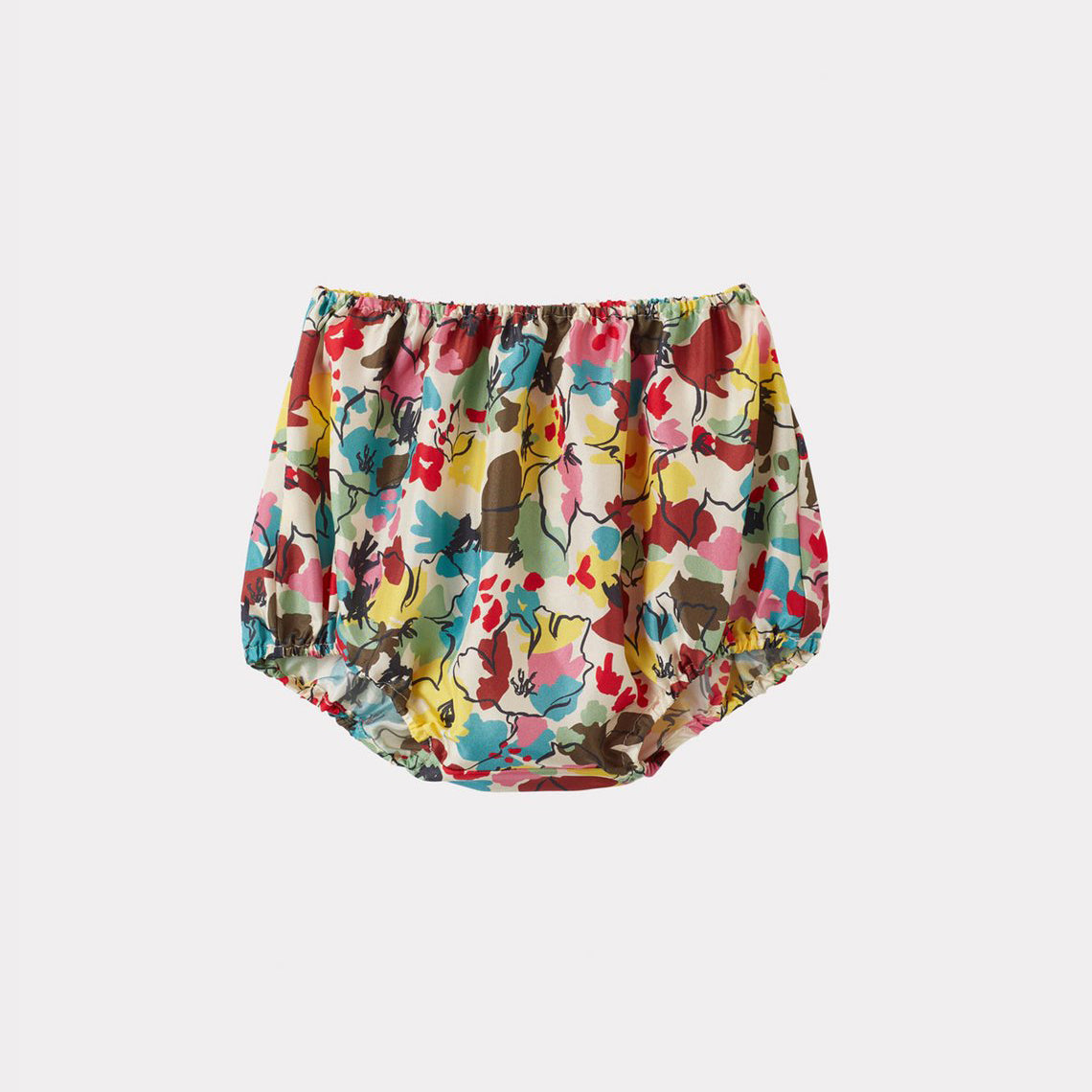 Baby Girls Multicolor Painted Flowers Bloomers