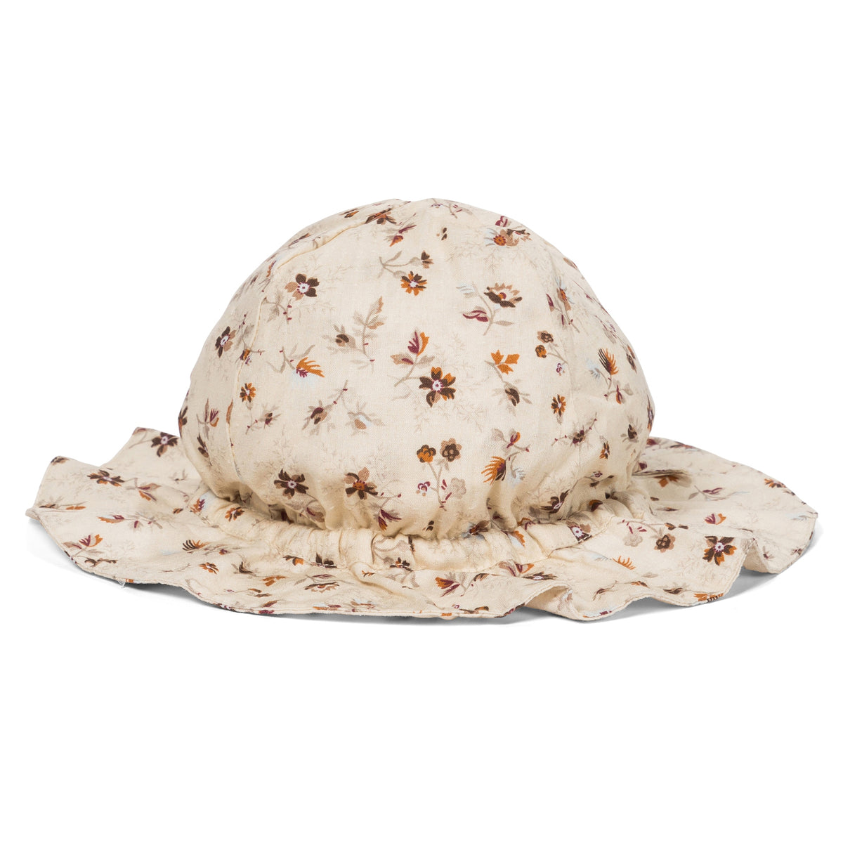 Baby Girls Beige Floral Cotton Sunhat