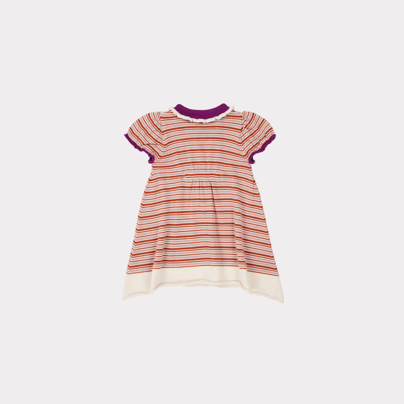 Baby Girls Lavender Stripes Wool Dress