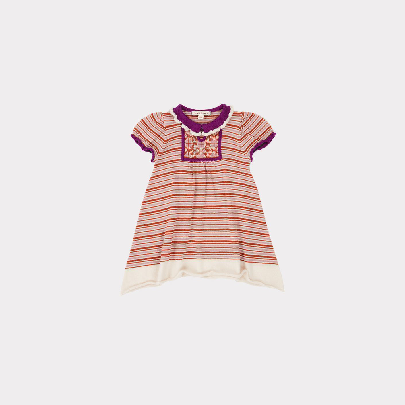 Baby Girls Lavender Stripes Wool Dress