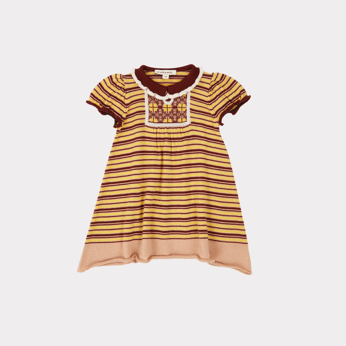 Baby Girls Yellow Stripes Wool Dress