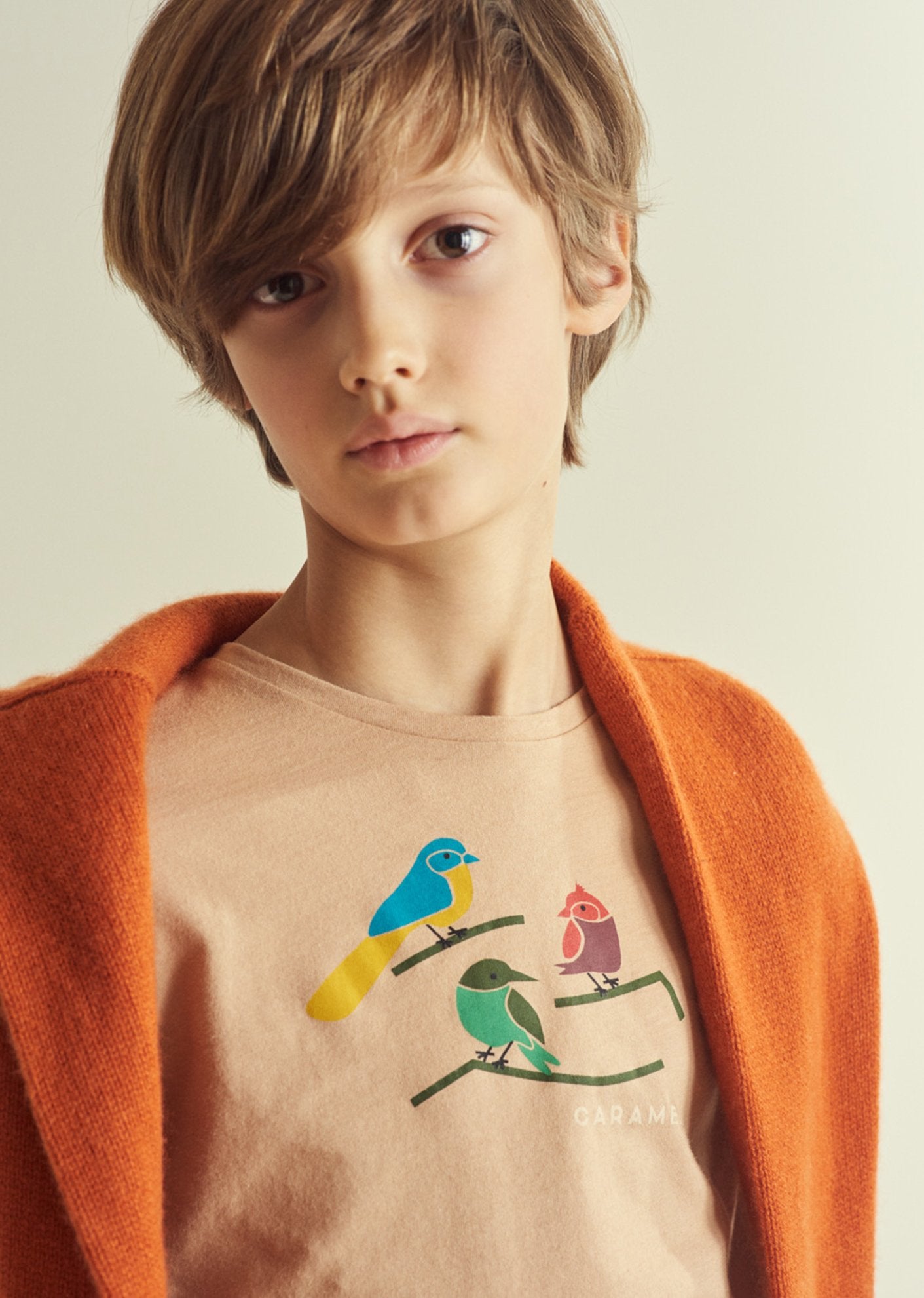 Boys & Girls Camel Cotton T-Shirt