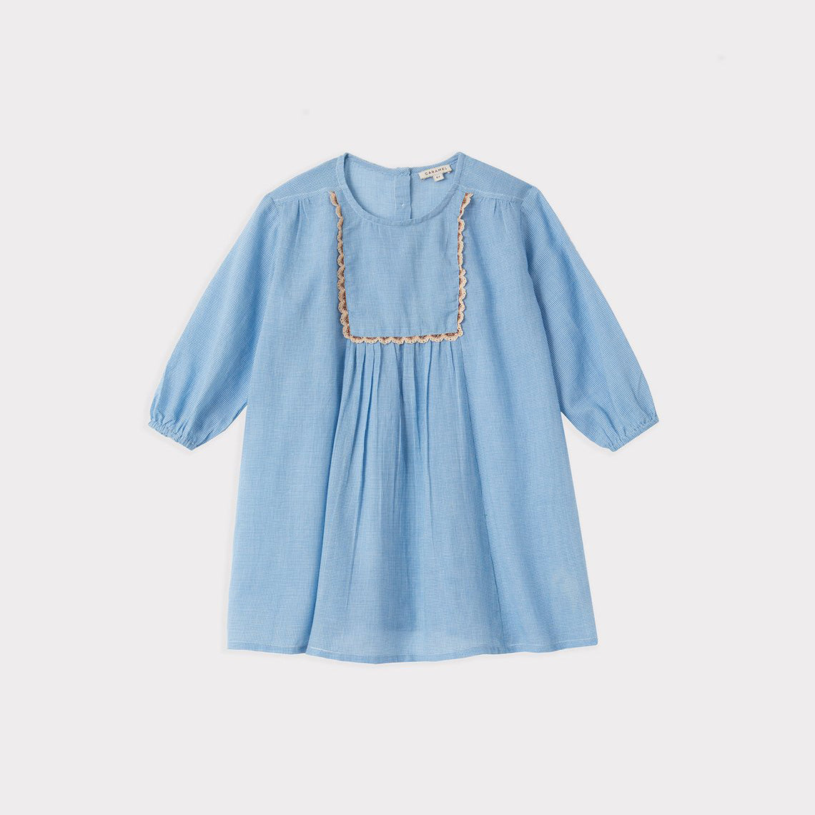Girls Blue Check Cotton Dress