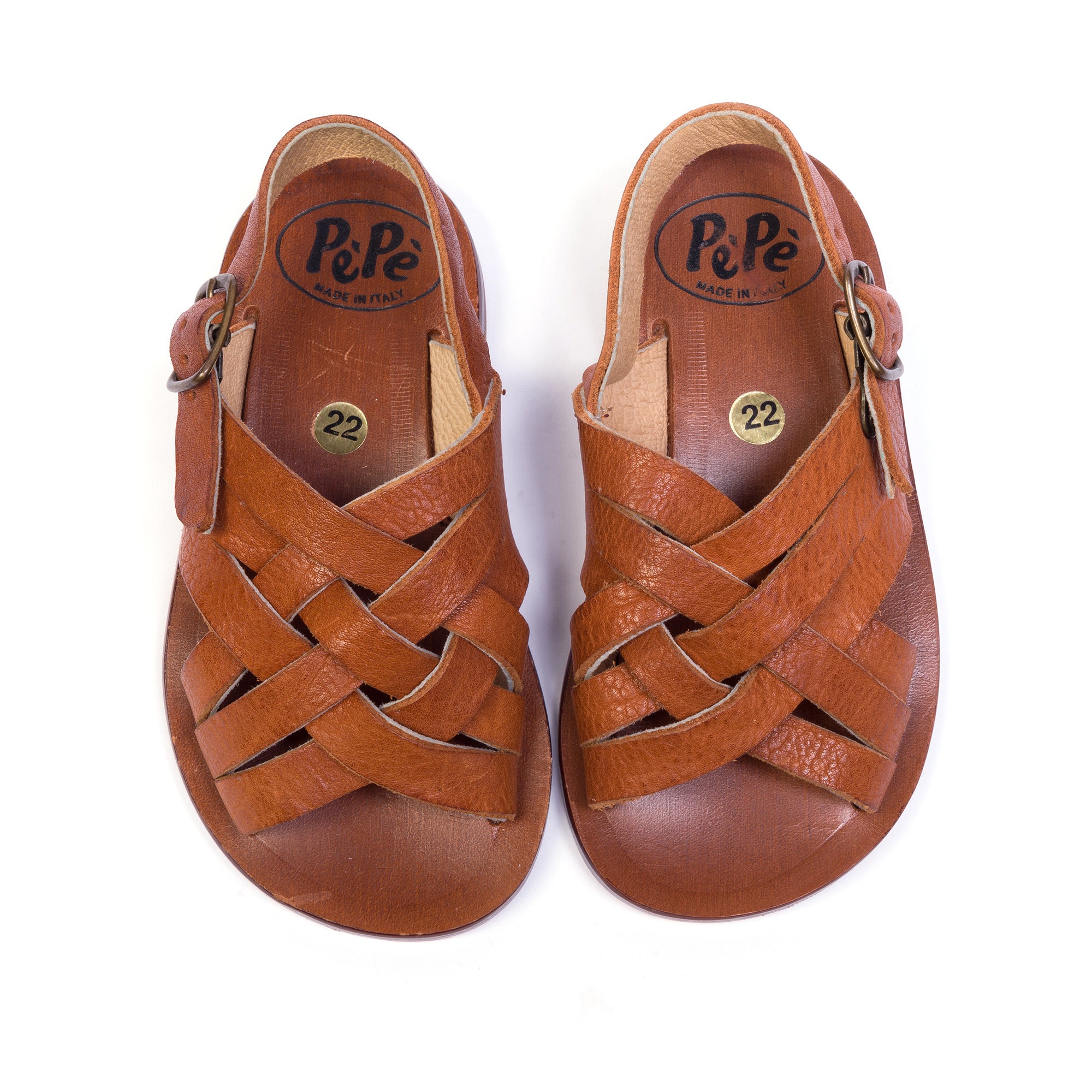 Boys & Girls Brown Leather Sandals