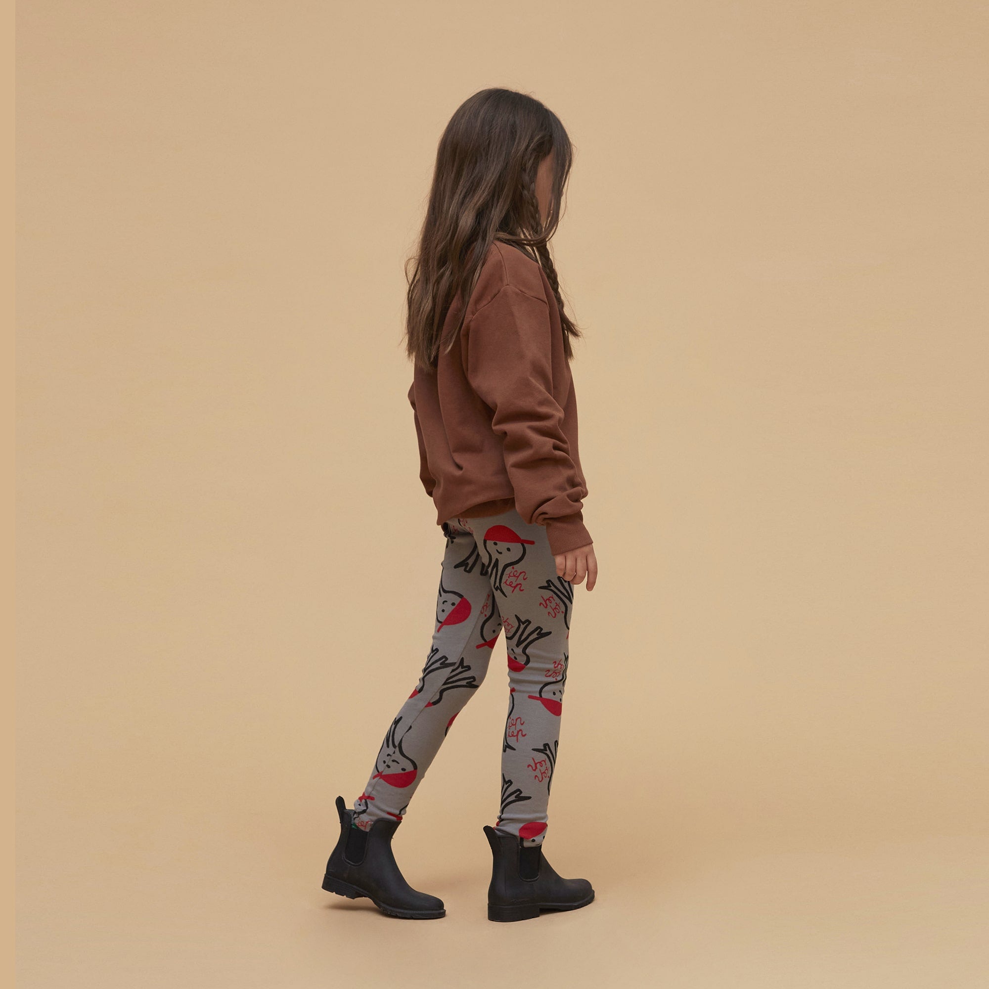 Boys & Girls Brown Printed Cotton Sweatshirt