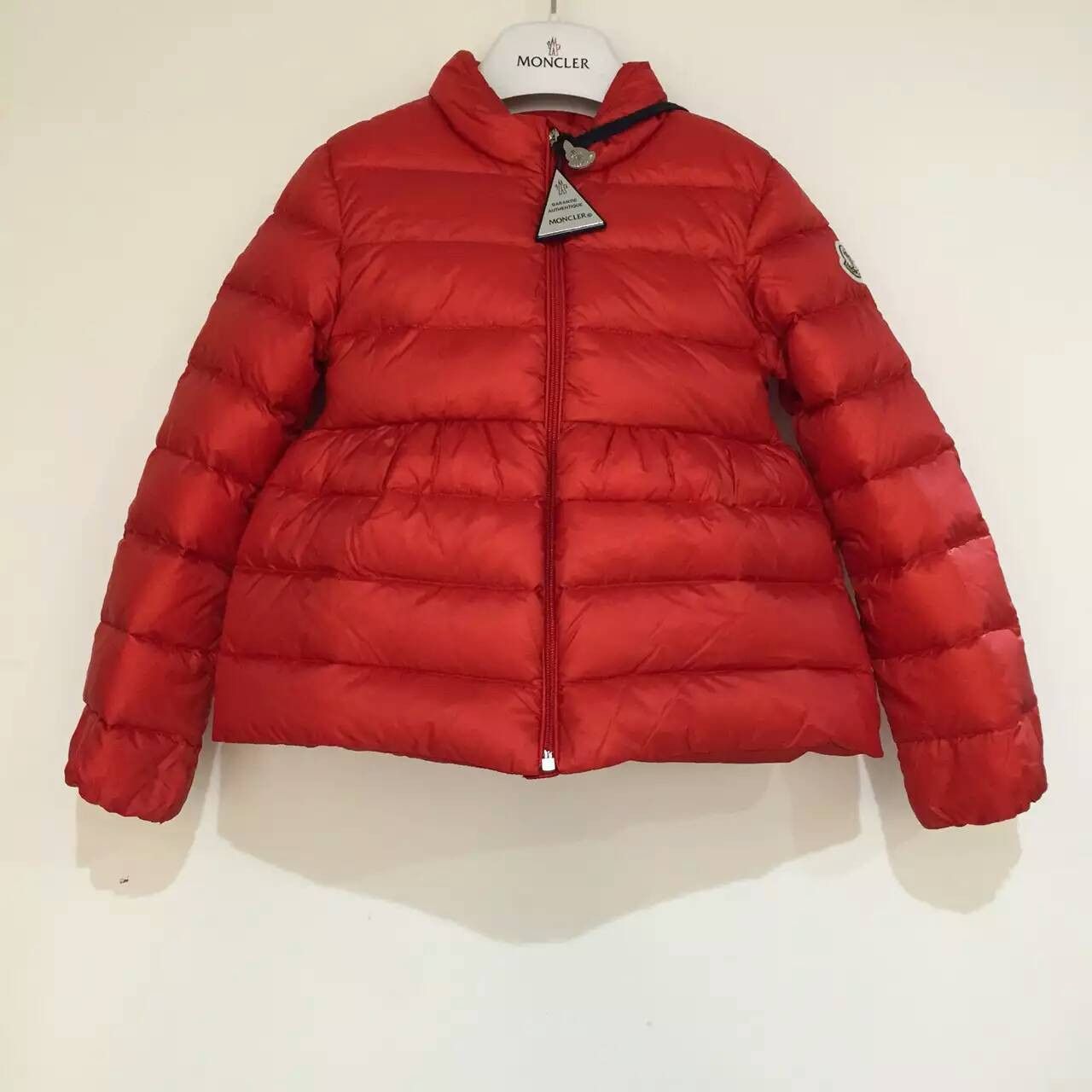 Baby Girls Red Down Padded Ribbed Jacket - CÉMAROSE | Children's Fashion Store - 1