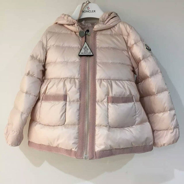 Baby Girls Light Pink Down Padded Jacket With Embroidered Edge - CÉMAROSE | Children's Fashion Store - 1