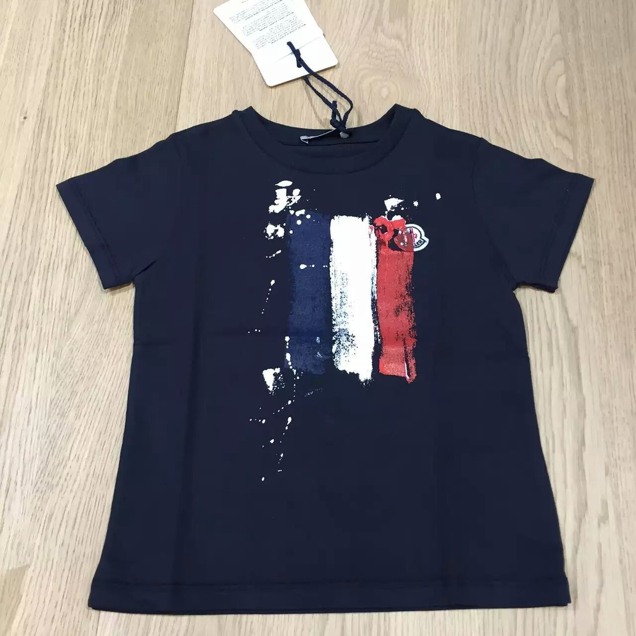 Baby Navy Blue Flag Printed Cotton T-Shirt - CÉMAROSE | Children's Fashion Store