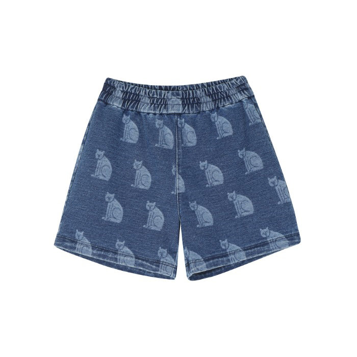 Boys & Girls Navy Cat Denim Shorts
