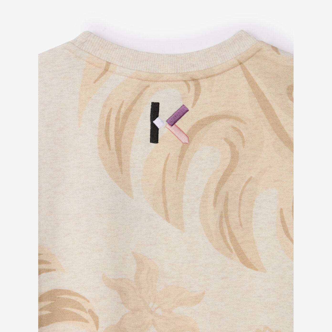 Girls Beige Logo Cotton Dress