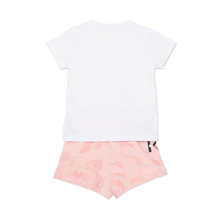 Baby Girls Pink Logo Cotton Set
