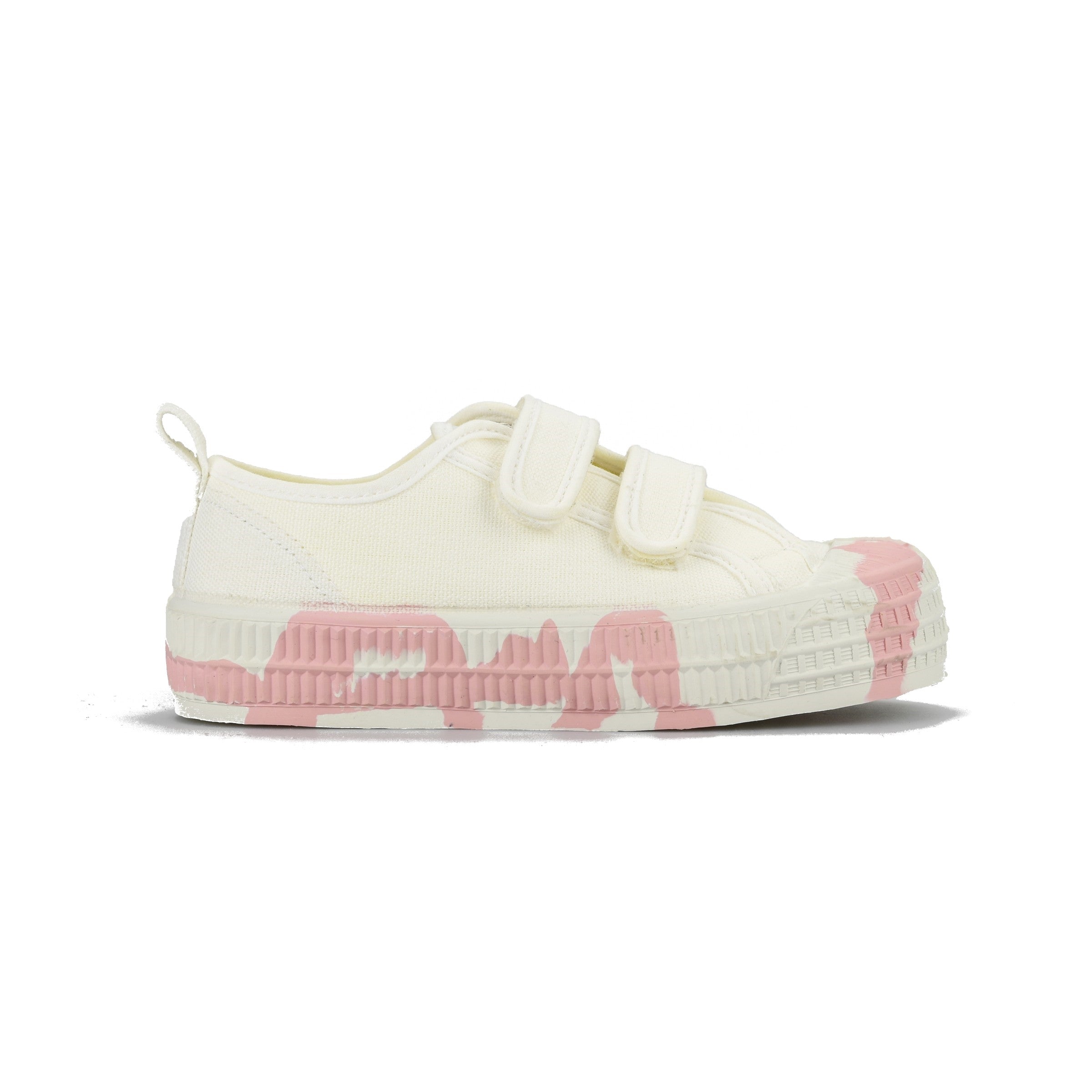 Girls White & Pink Velcro Shoes