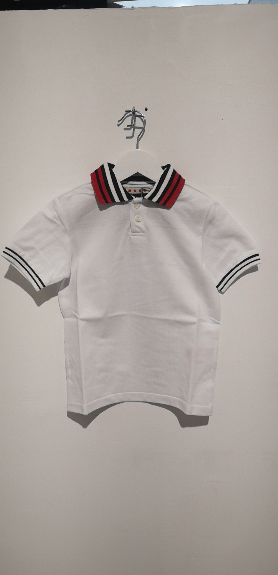 Boys White Cotton Polo Shirt