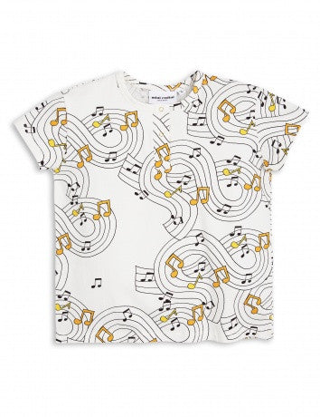 Boys & Girls Ivory Music Notes Printed T-shirt