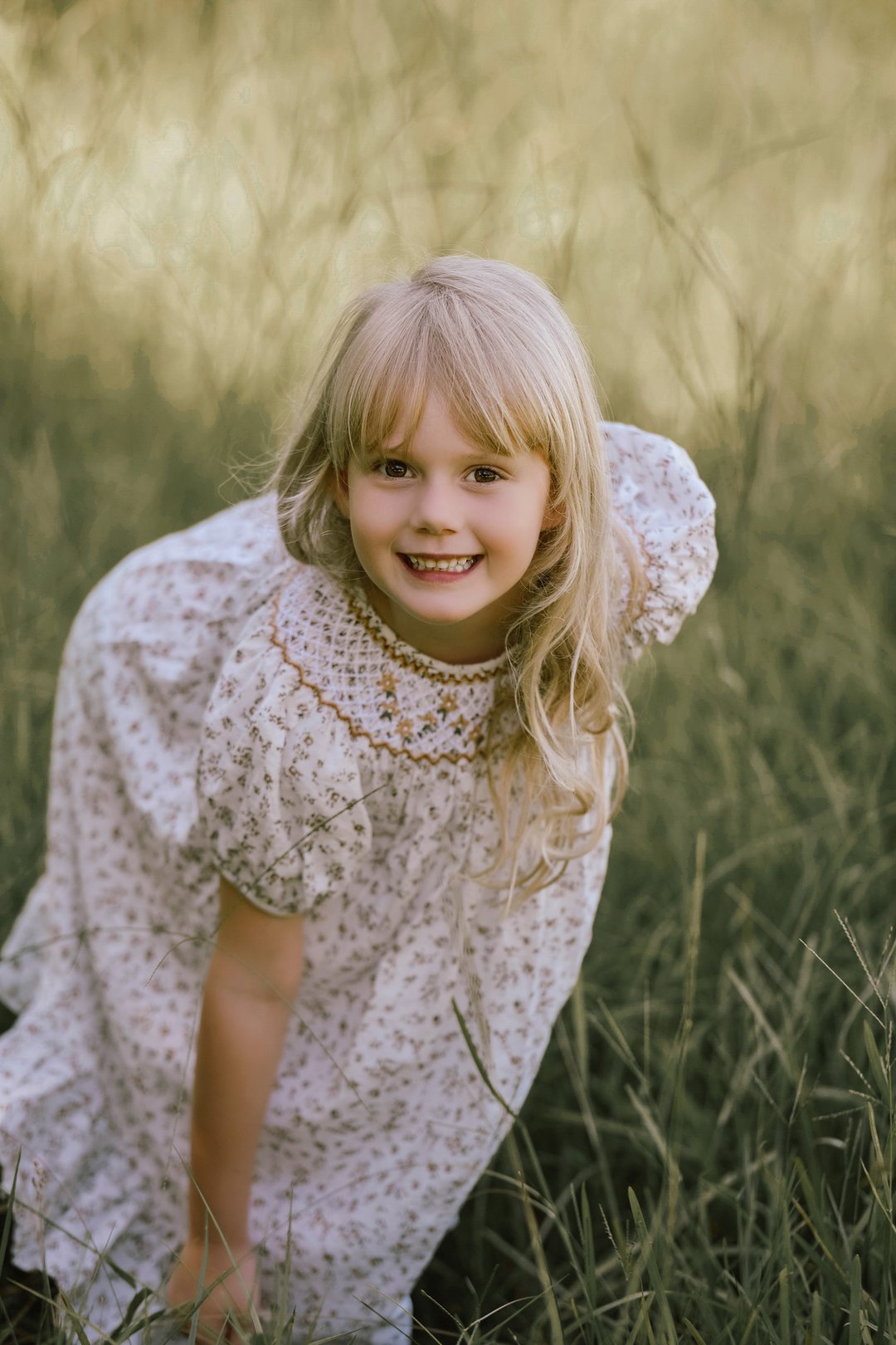 Girls White Floral Dress
