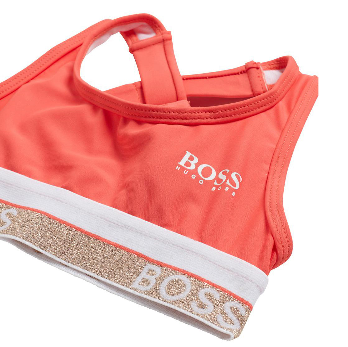 Girls Orange Logo Swimsuit