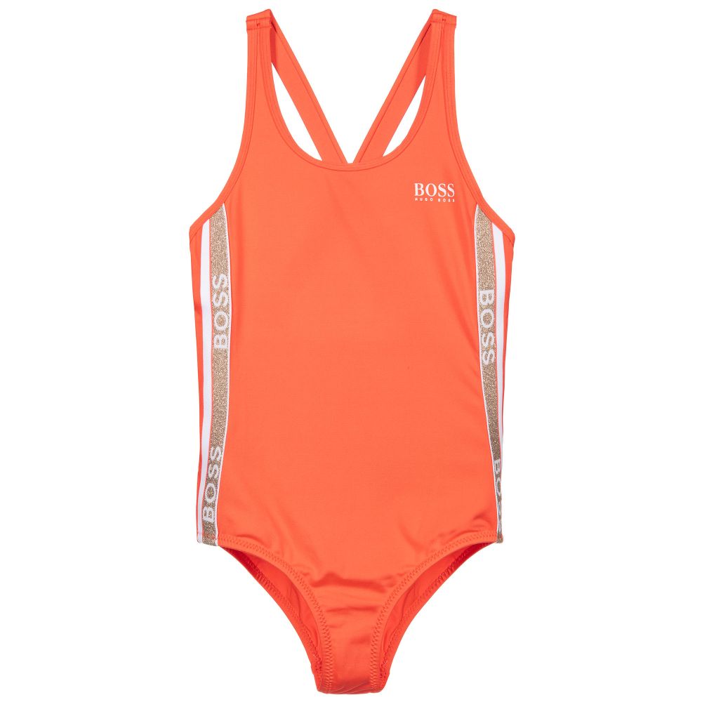 Girls Red Logo Swimsuit
