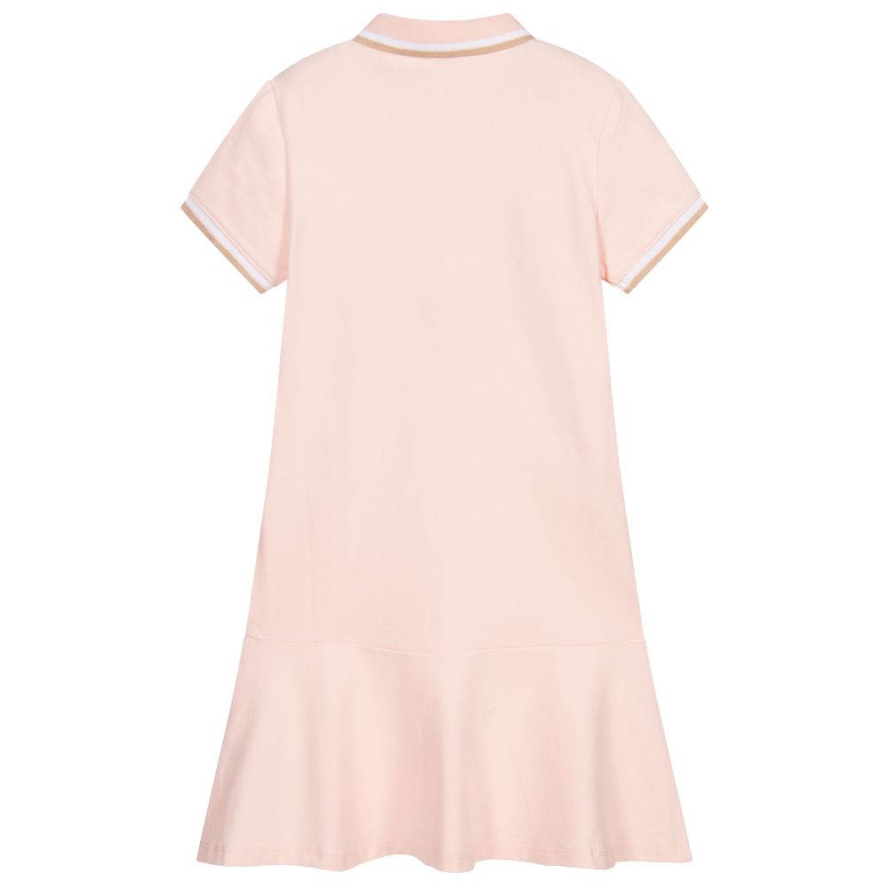 Girls Pink Cotton Polo Dress