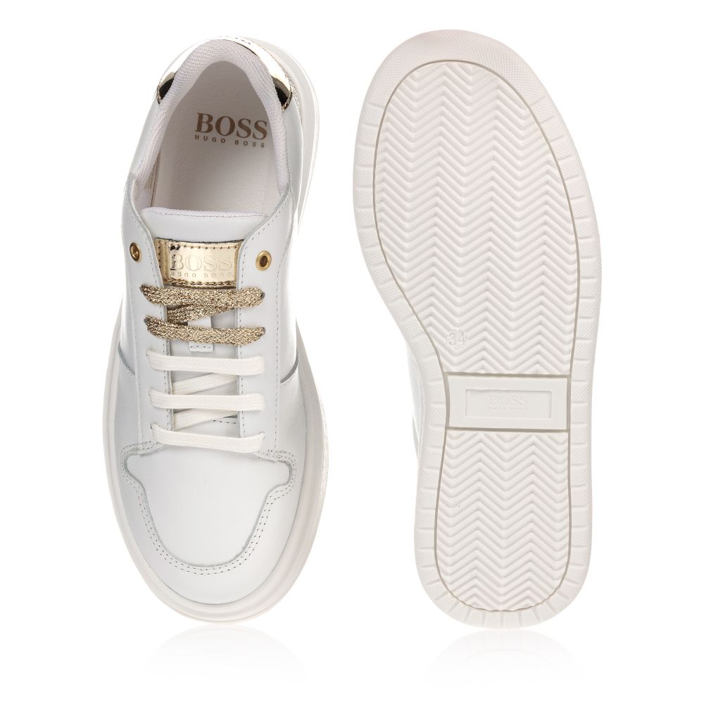 Girls White Leather Shoes