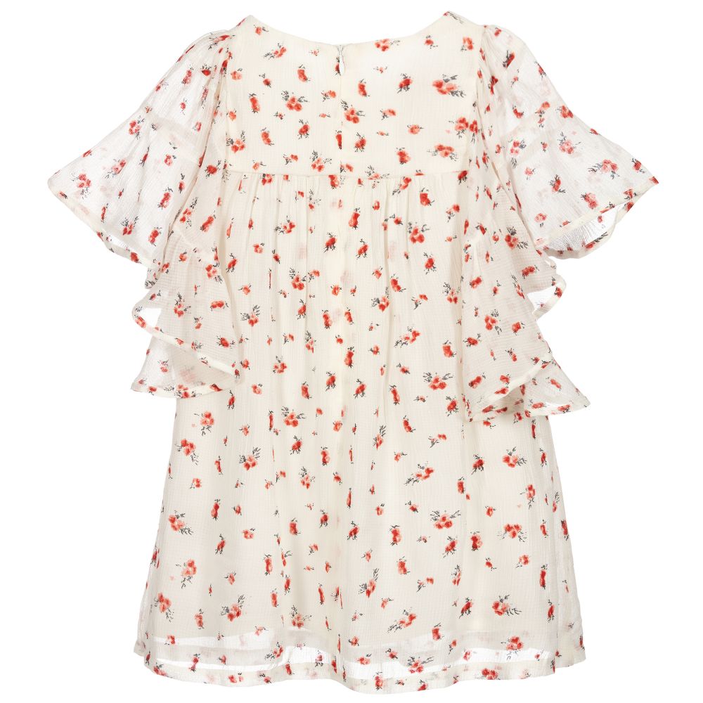 Girls Ivory Floral Dress