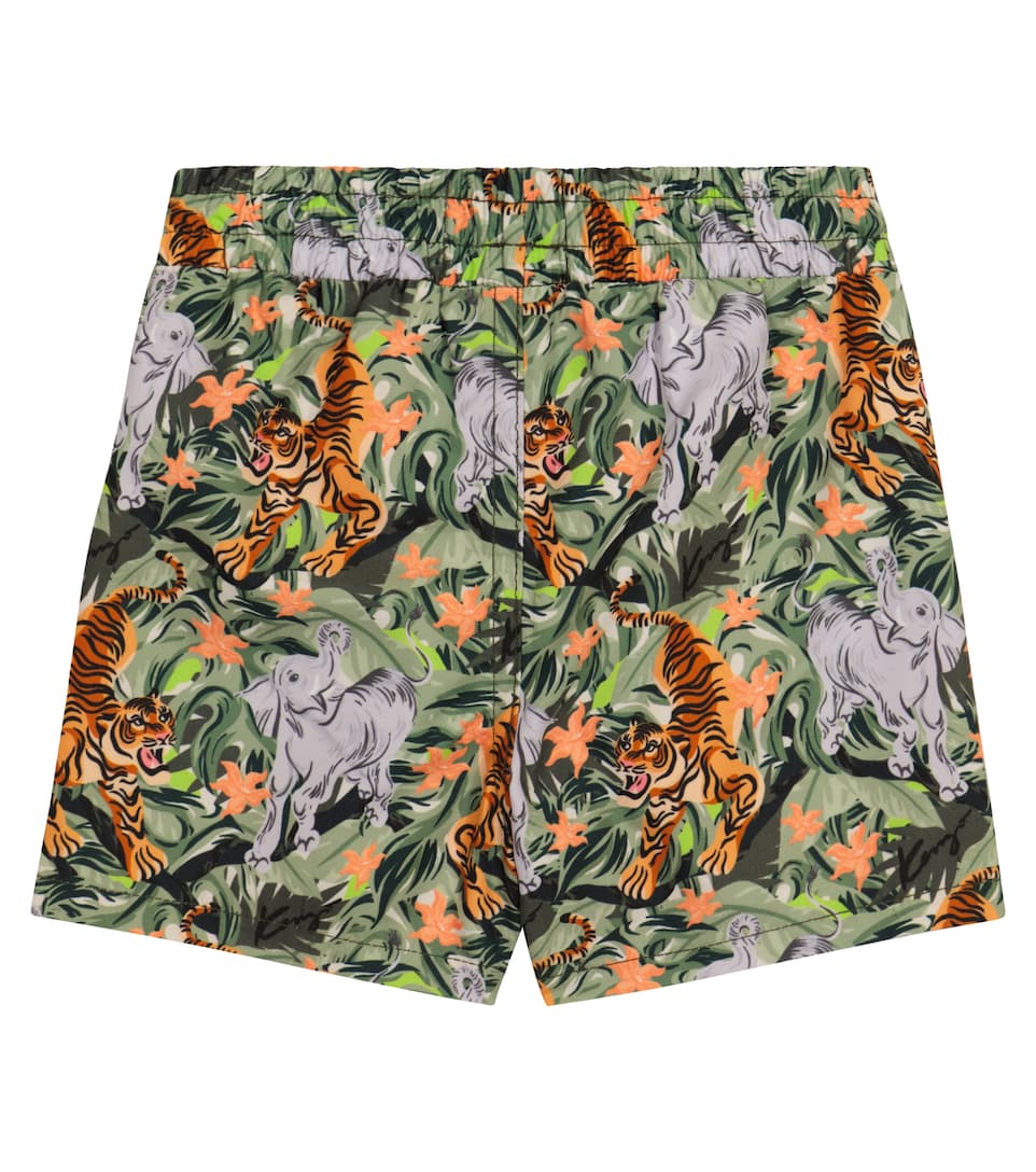 Baby Girls Green Printing Swim Shorts