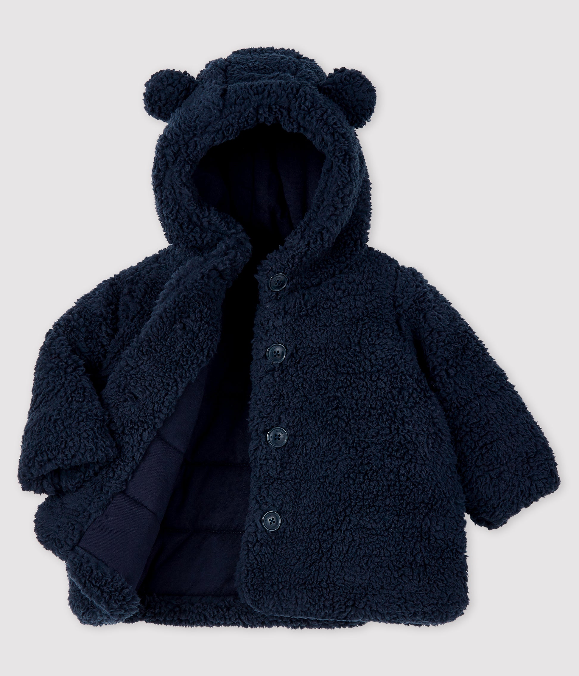 Baby Girls Black Furry Coat