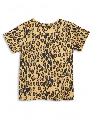Girls Beige Basic Leopard T-shirt