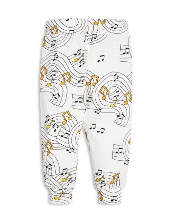 Boys & Girls Ivory Music Notes Printed Tracksuit Trousers
