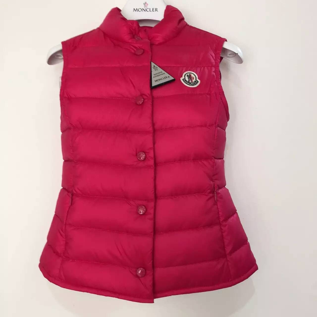 Girls Rose Red Down Padded Logo 'Liane' Gilet - CÉMAROSE | Children's Fashion Store - 1