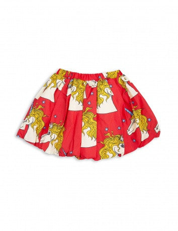 Girls Red Unicorn Star Woven Skirt