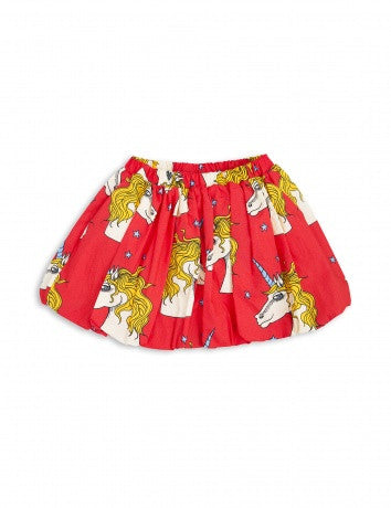 Girls Red Unicorn Star Woven Skirt