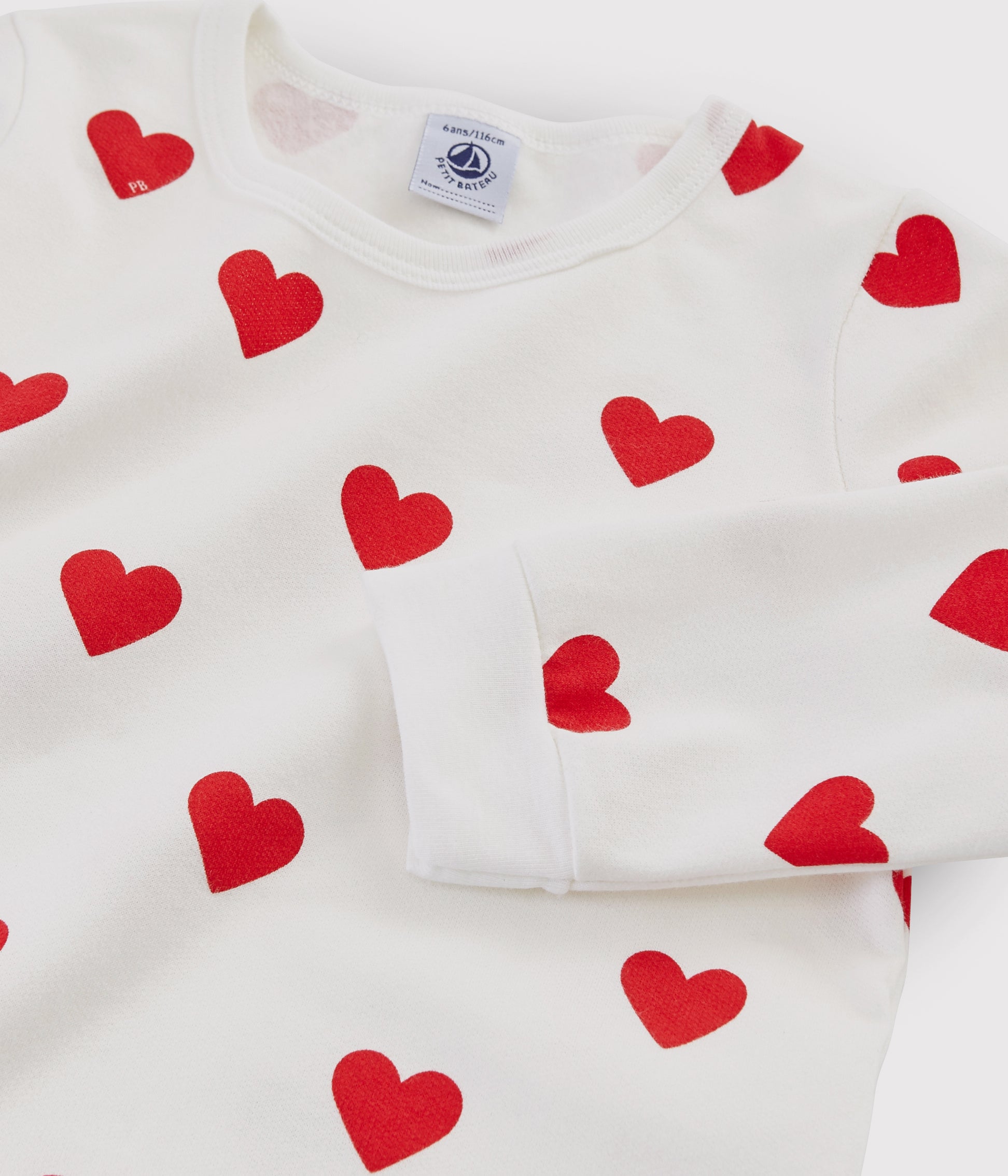 Girls White Hearts Cotton Nightwear Set