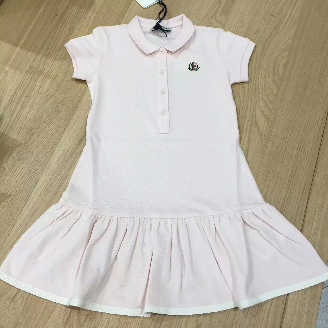Girls Light Pink Shirt Style Dress With Ruffled Hem - CÉMAROSE | Children's Fashion Store