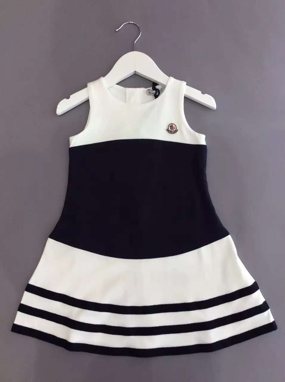 Girls White&Navy Blue Striped Sleeveless Dress - CÉMAROSE | Children's Fashion Store