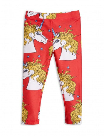 Boys & Girls Red Unicorn Printed Leggings