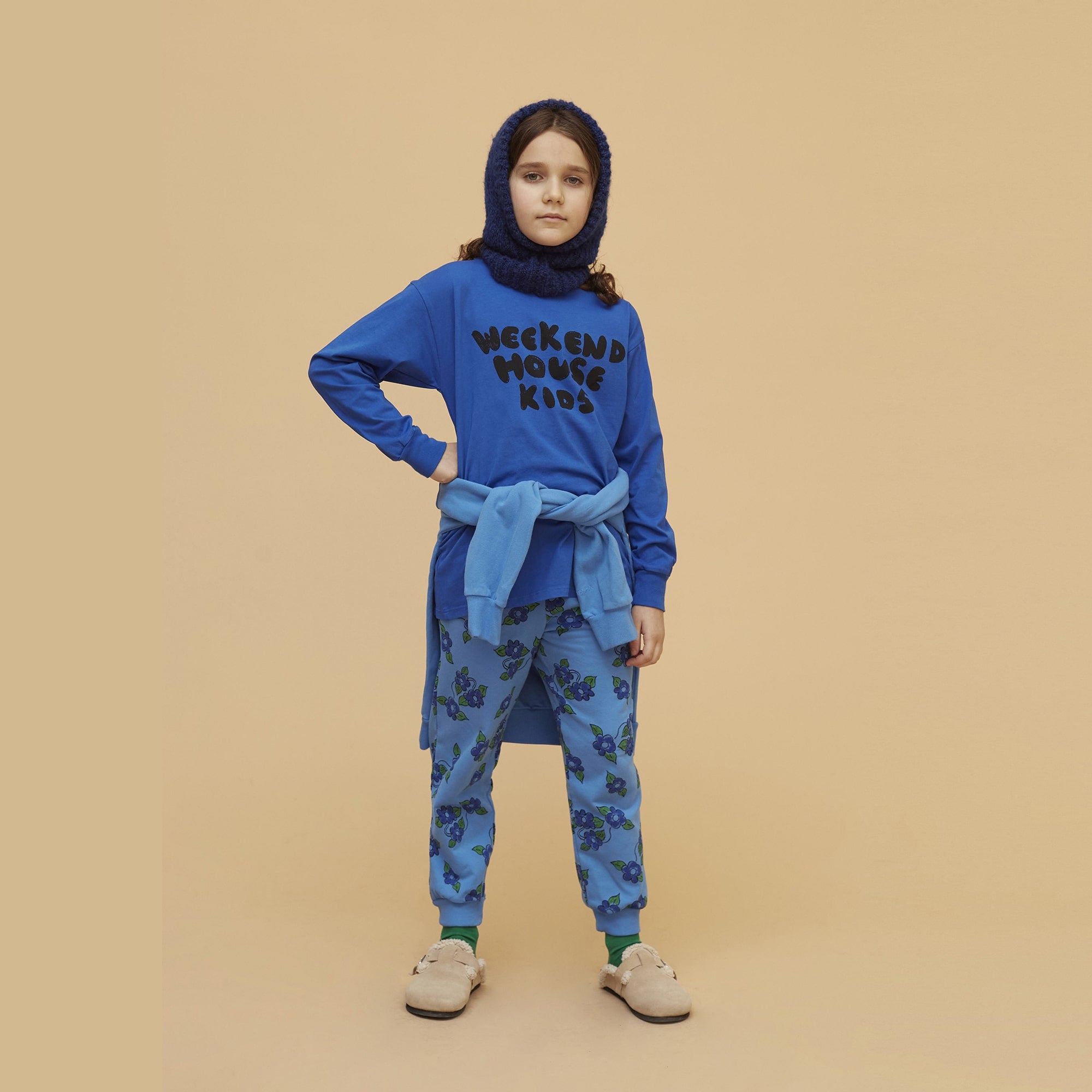 Boys & Girls Blue Printed Cotton T-Shirt