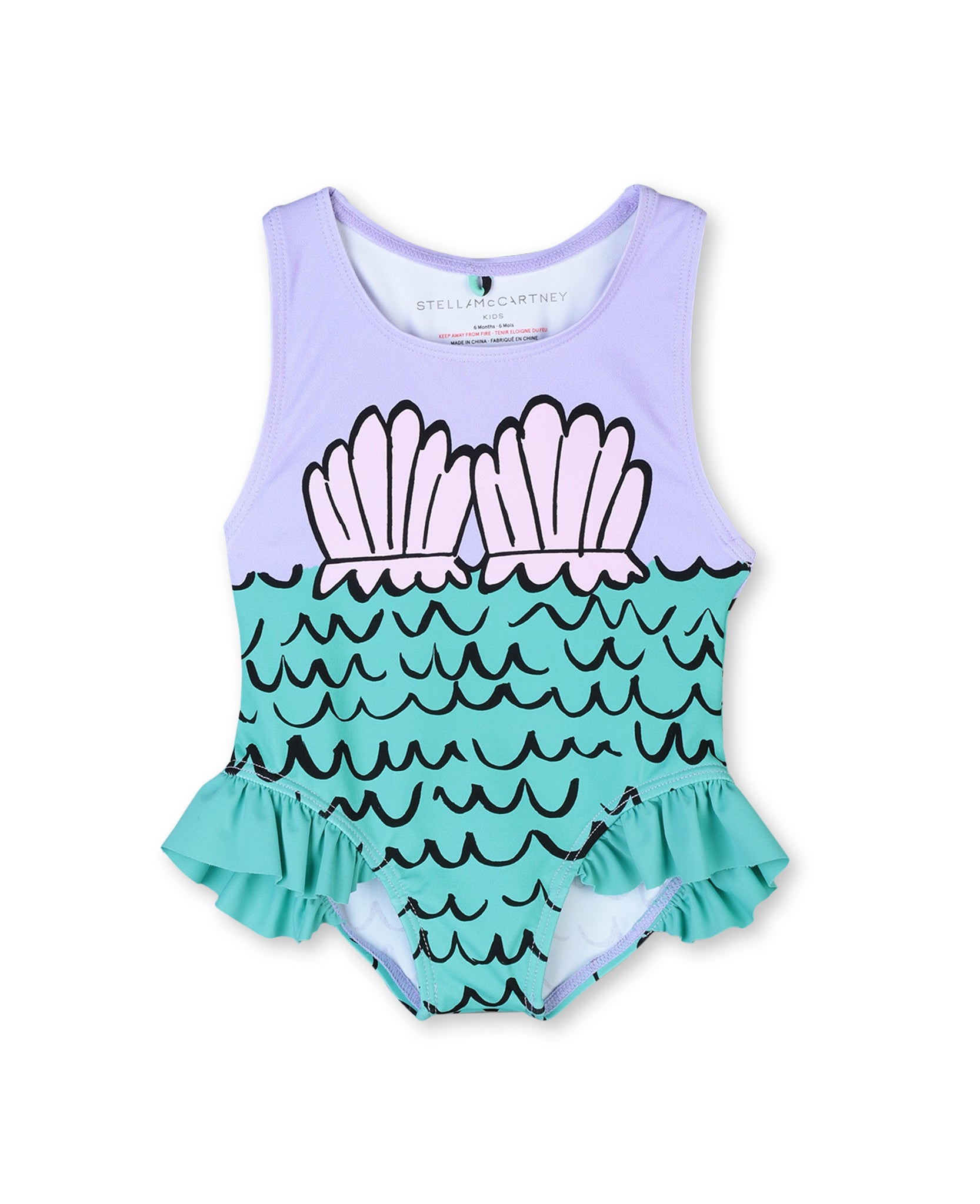 Baby Girls Purple Painted Swimsuit (UPF50+)